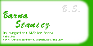 barna stanicz business card